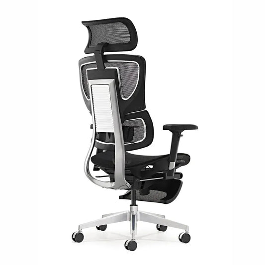 JMT-370506 Ergonomic High Back Mesh Visitor Chair with Footrest, Modern Revolving Design