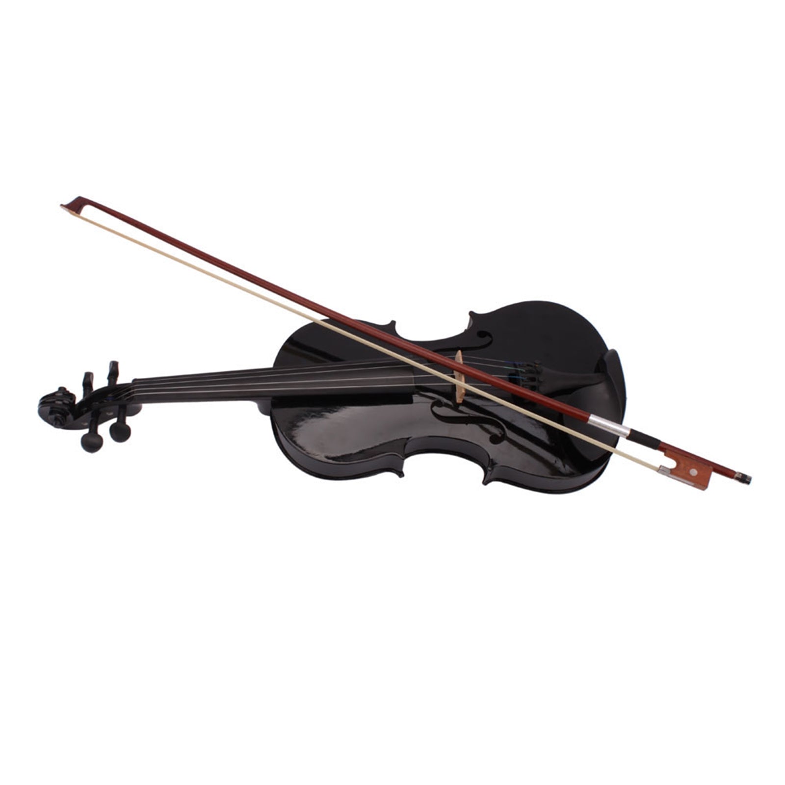 JMT-370634 Black Acoustic Violin with Full-Size Body and Smooth Finish