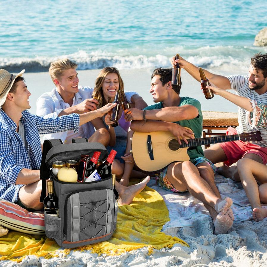 JMT-370634 Leakproof Insulated Cooler Backpack - 36 Can Capacity, Ideal for Picnic, Camping, Hiking, and Travel