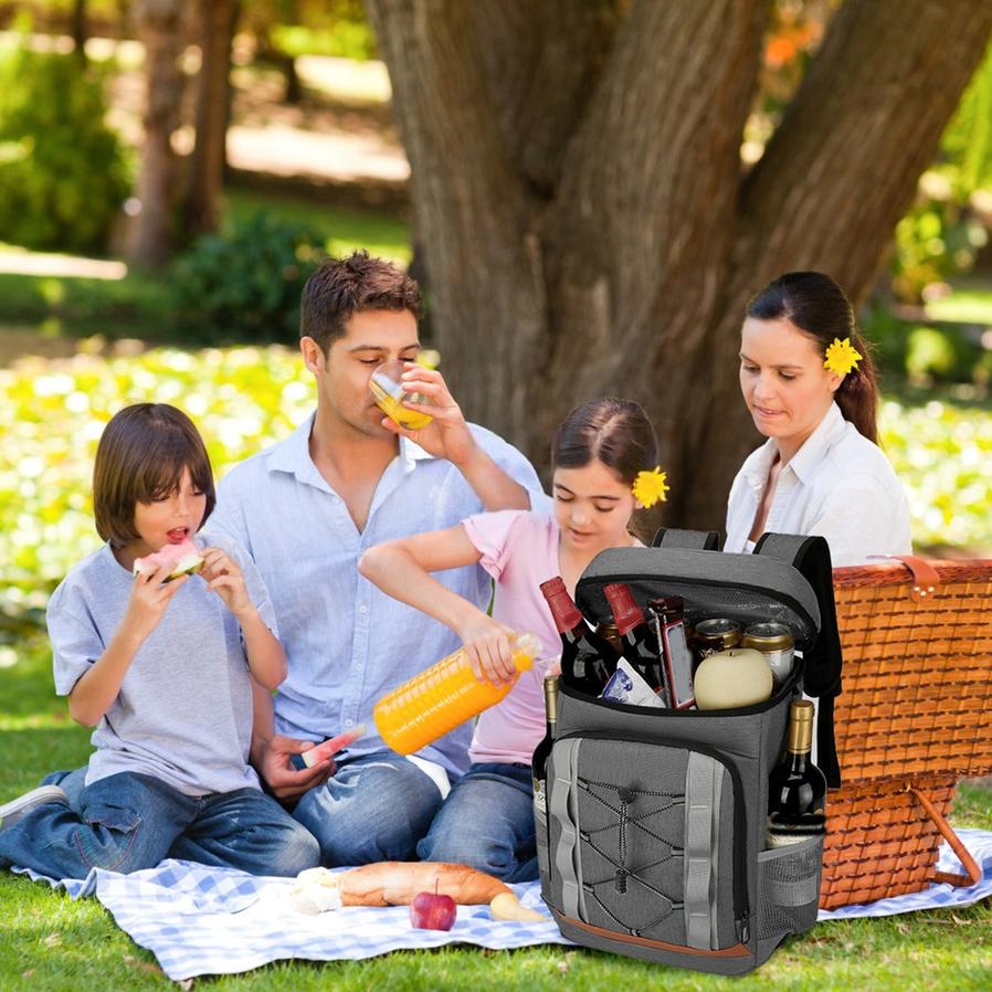 JMT-370634 Leakproof Insulated Cooler Backpack - 36 Can Capacity, Ideal for Picnic, Camping, Hiking, and Travel