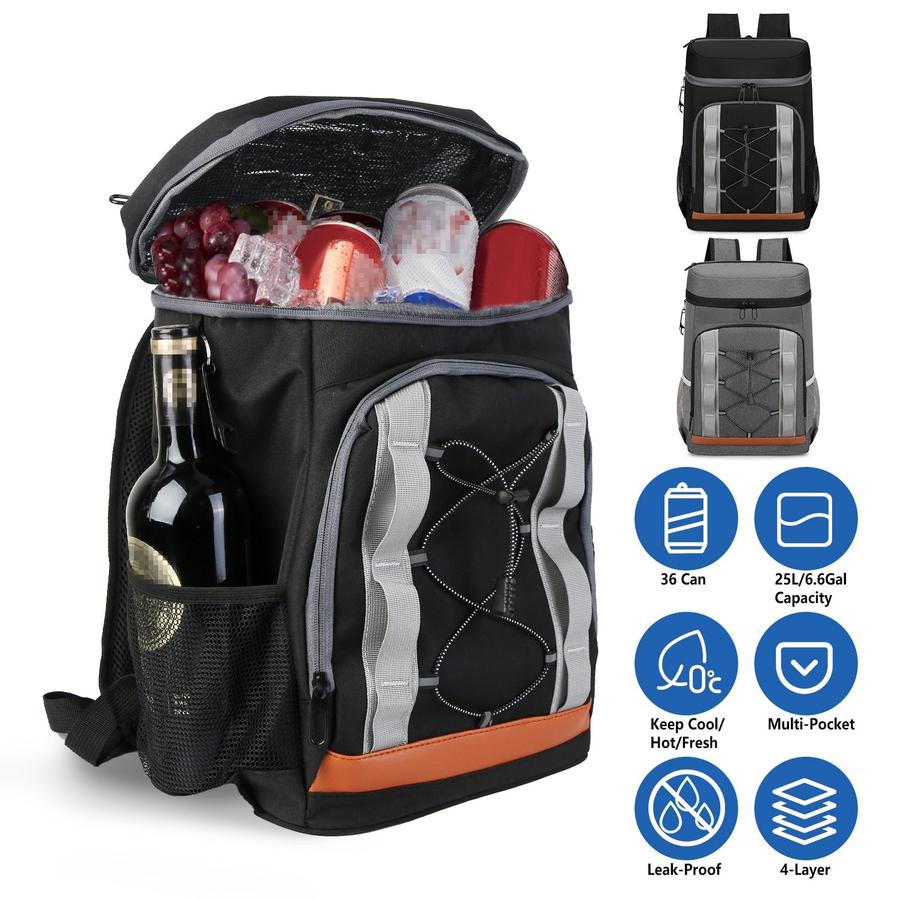JMT-370634 Leakproof Insulated Cooler Backpack - 36 Can Capacity, Ideal for Picnic, Camping, Hiking, and Travel