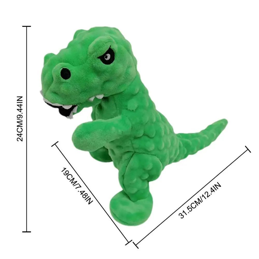 JMT-370890 Interactive Plush Dinosaur Squeaky Dog Toy for Chewing and Training - Fun Grunting Sounds for Small to Large Dogs