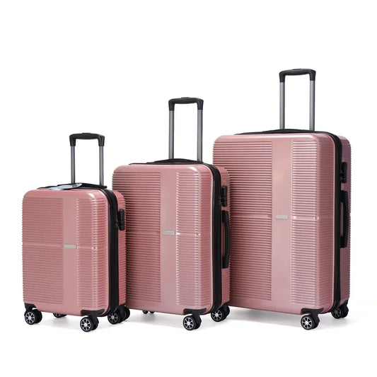 JMT-371466 Custom Pink ABS Hard Shell Suitcase Set for Travel