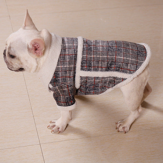 JMT-371530 Luxurious Velvet Plush Zipper Coat for Pets - Cozy Casual Jacket in Multiple Sizes (S-XXL)