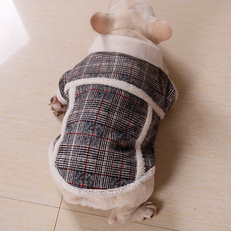 JMT-371530 Luxurious Velvet Plush Zipper Coat for Pets - Cozy Casual Jacket in Multiple Sizes (S-XXL)