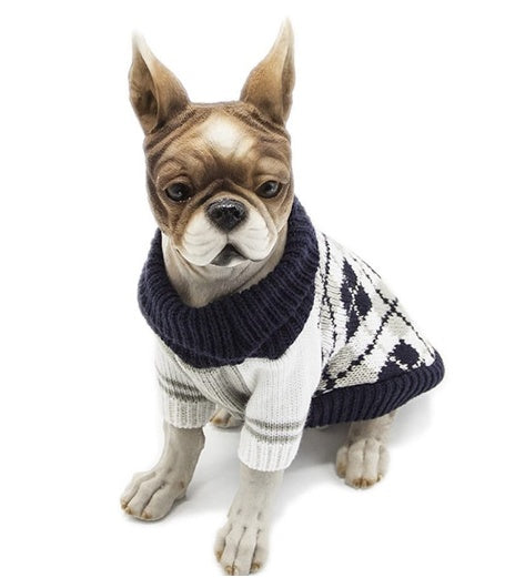 JMT-371658 Stylish Acrylic Sweater for Cats and Dogs in Navy Blue, Ginger Yellow, and Yellow - Available in XS to XL