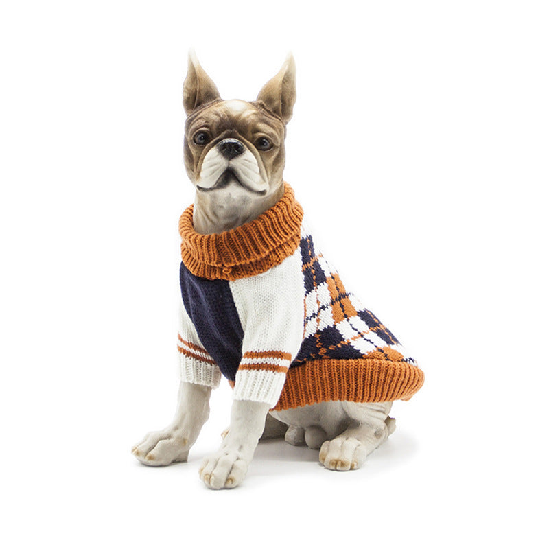 JMT-371658 Stylish Acrylic Sweater for Cats and Dogs in Navy Blue, Ginger Yellow, and Yellow - Available in XS to XL