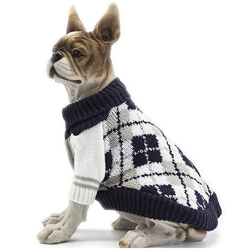 JMT-371658 Stylish Acrylic Sweater for Cats and Dogs in Navy Blue, Ginger Yellow, and Yellow - Available in XS to XL