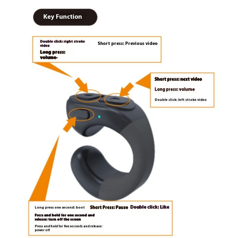 JMT-371722 Bluetooth Remote Control for Mobile Phones - Upgrade Version with Extended Battery Life and Versatile Functionality