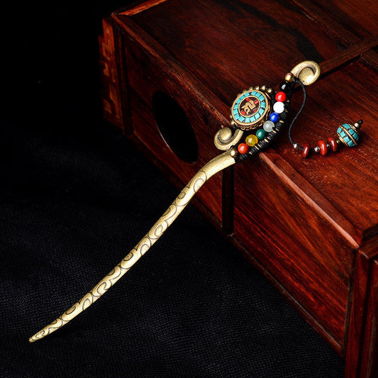 JMT-372426 Thousand Vine Vintage Geometric Alloy Sculpture - Hand Woven Art Piece