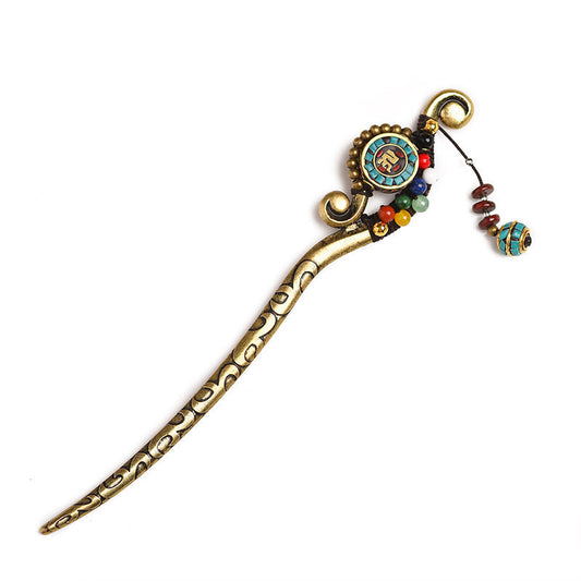 JMT-372426 Thousand Vine Vintage Geometric Alloy Sculpture - Hand Woven Art Piece