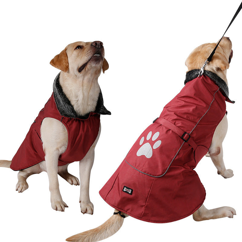 JMT-372810 Waterproof and Warm Casual Vest for Large Dogs - Available in Blue and Red, Sizes S to XXXL
