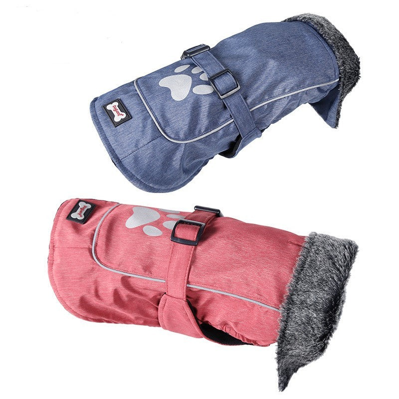 JMT-372810 Waterproof and Warm Casual Vest for Large Dogs - Available in Blue and Red, Sizes S to XXXL
