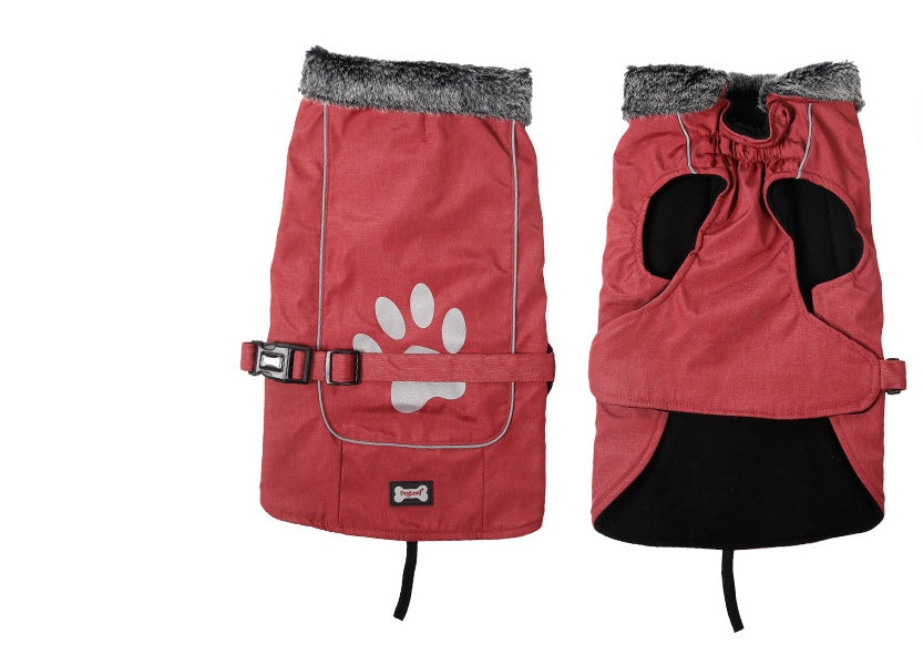 JMT-372810 Waterproof and Warm Casual Vest for Large Dogs - Available in Blue and Red, Sizes S to XXXL
