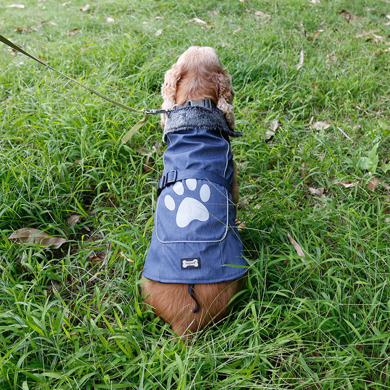 JMT-372810 Waterproof and Warm Casual Vest for Large Dogs - Available in Blue and Red, Sizes S to XXXL