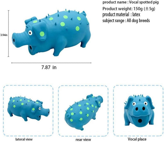 JMT-372874 Indestructible Interactive Dog Chew Toy with Squeaker - Tough Pig Design for Aggressive Chewers