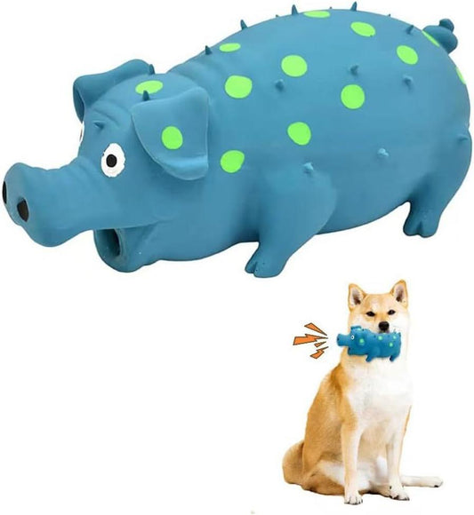 JMT-372874 Indestructible Interactive Dog Chew Toy with Squeaker - Tough Pig Design for Aggressive Chewers