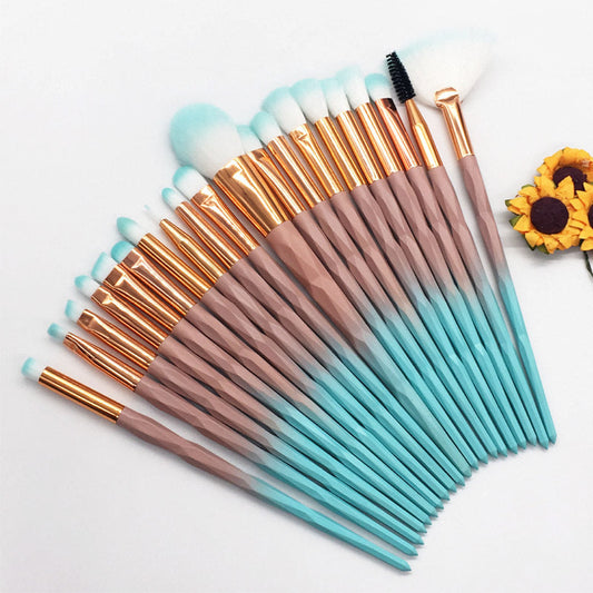 JMT-373322 20-Piece Makeup Brush Set with Artificial Fiber Bristles and Plastic Handles, 16cm Length