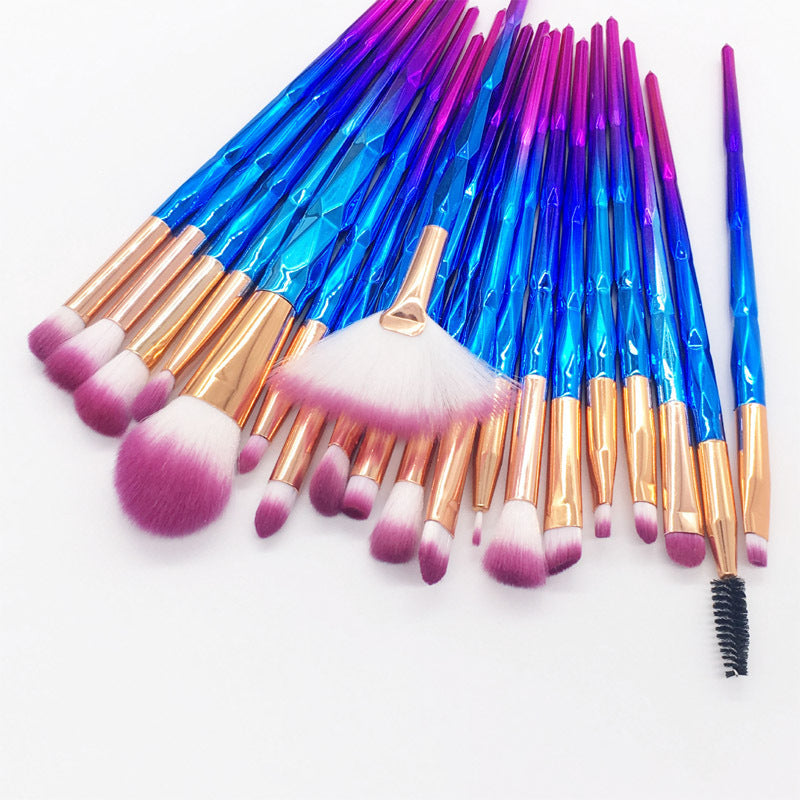 JMT-373322 20-Piece Makeup Brush Set with Artificial Fiber Bristles and Plastic Handles, 16cm Length