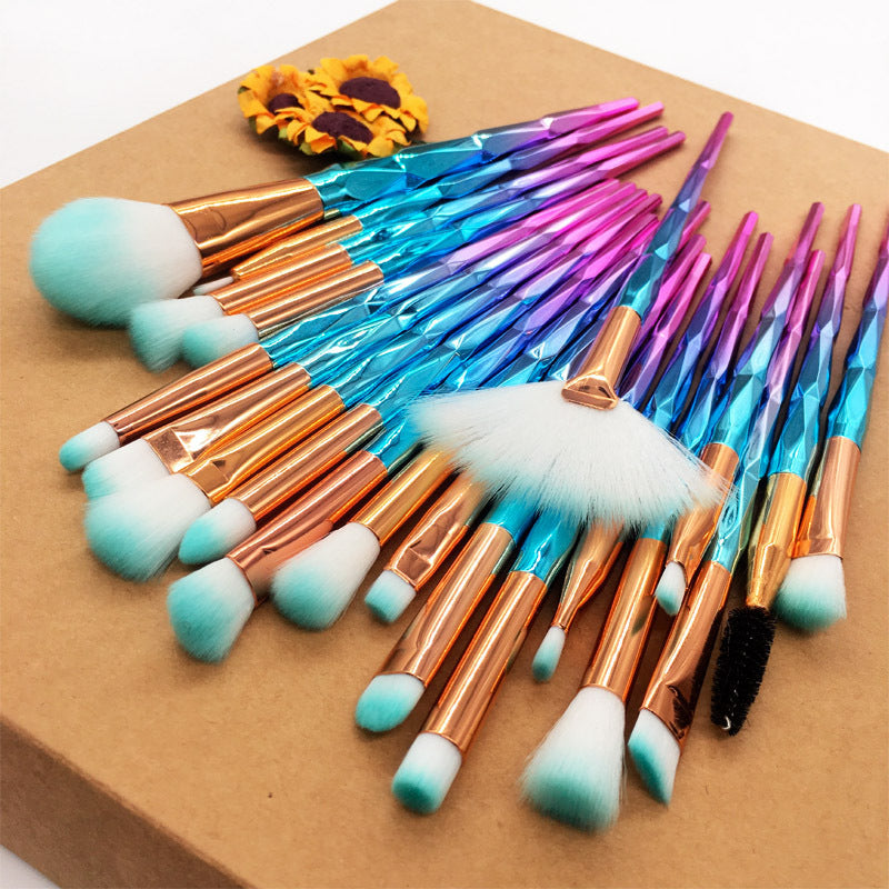 JMT-373322 20-Piece Makeup Brush Set with Artificial Fiber Bristles and Plastic Handles, 16cm Length