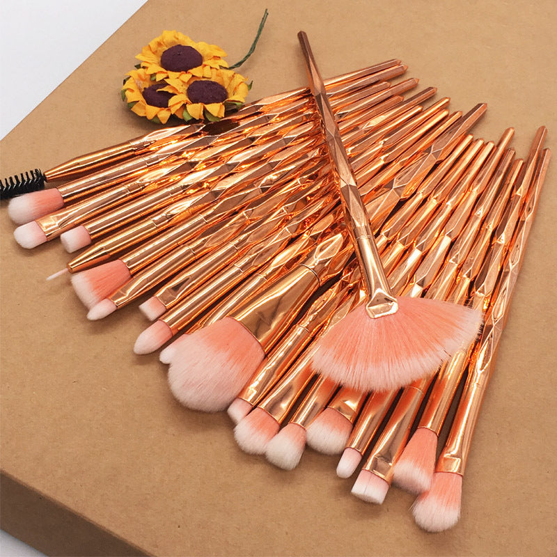 JMT-373322 20-Piece Makeup Brush Set with Artificial Fiber Bristles and Plastic Handles, 16cm Length