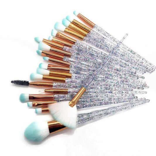 JMT-373322 20-Piece Makeup Brush Set with Artificial Fiber Bristles and Plastic Handles, 16cm Length