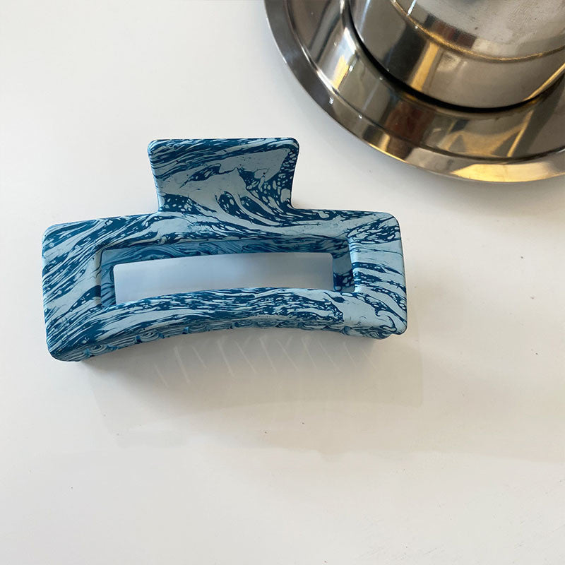 JMT-373578 Geometric Acrylic Hairpin with Retro Texture and Colorful Design for Stylish Ponytails