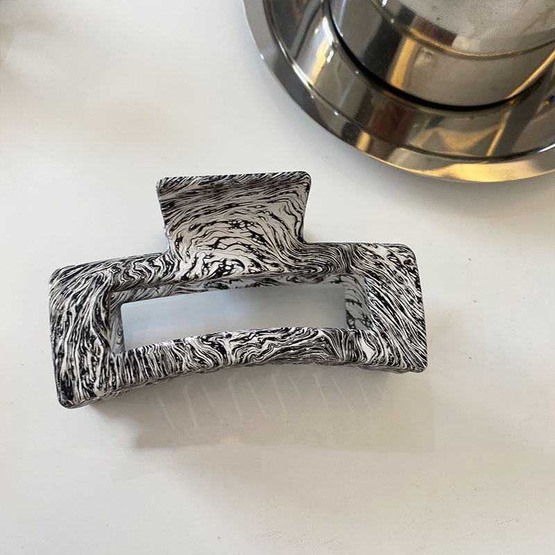 JMT-373578 Geometric Acrylic Hairpin with Retro Texture and Colorful Design for Stylish Ponytails