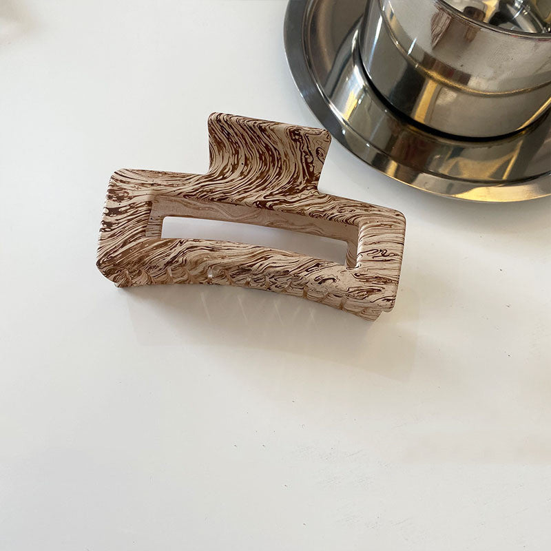 JMT-373578 Geometric Acrylic Hairpin with Retro Texture and Colorful Design for Stylish Ponytails