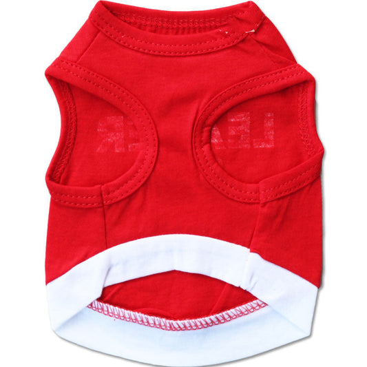 JMT-373834 Cotton Pet Vest with Bold Red Printed Letters for Dogs – Available in Multiple Sizes