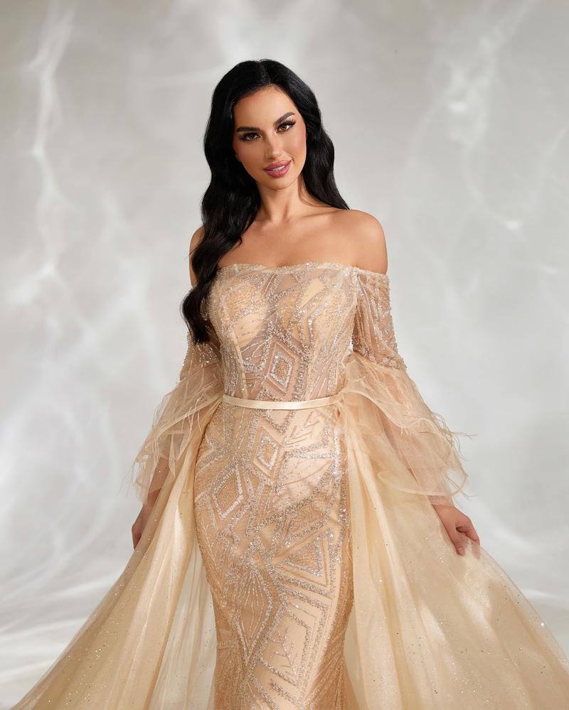 JMT-374282 Glamorous Golden Evening Dress for Women, SH0138