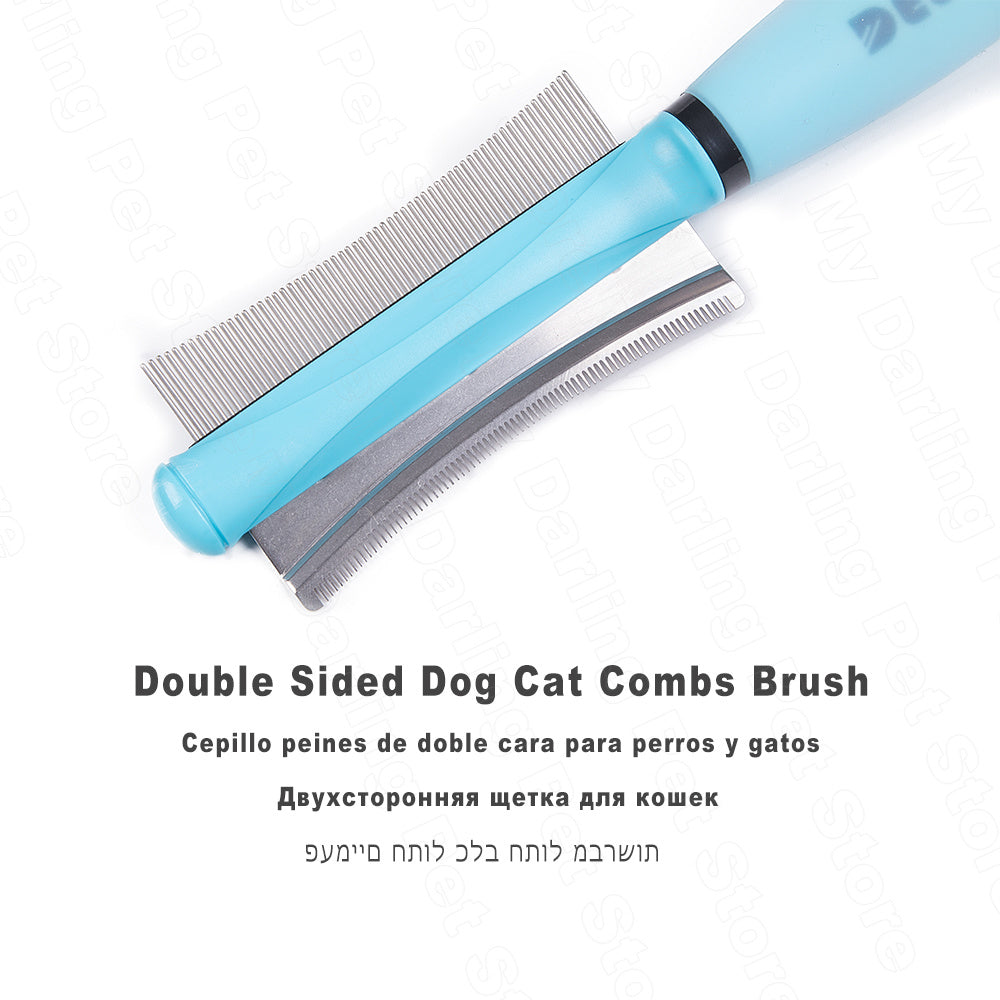 JMT-374282 Pet Comb for Dogs and Cats - Silicone Knot Removal Brush in Blue and Pink