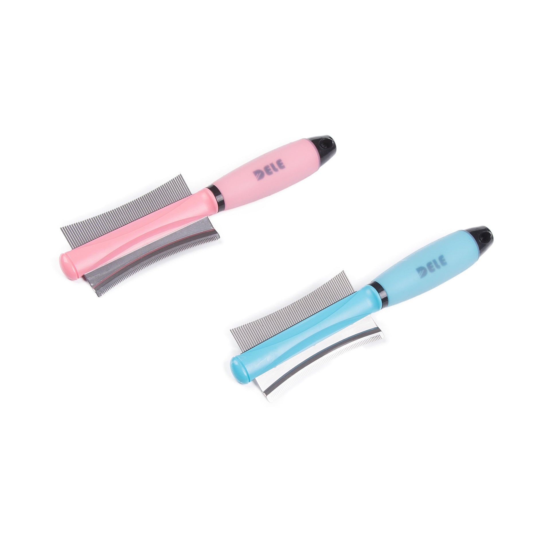 JMT-374282 Pet Comb for Dogs and Cats - Silicone Knot Removal Brush in Blue and Pink
