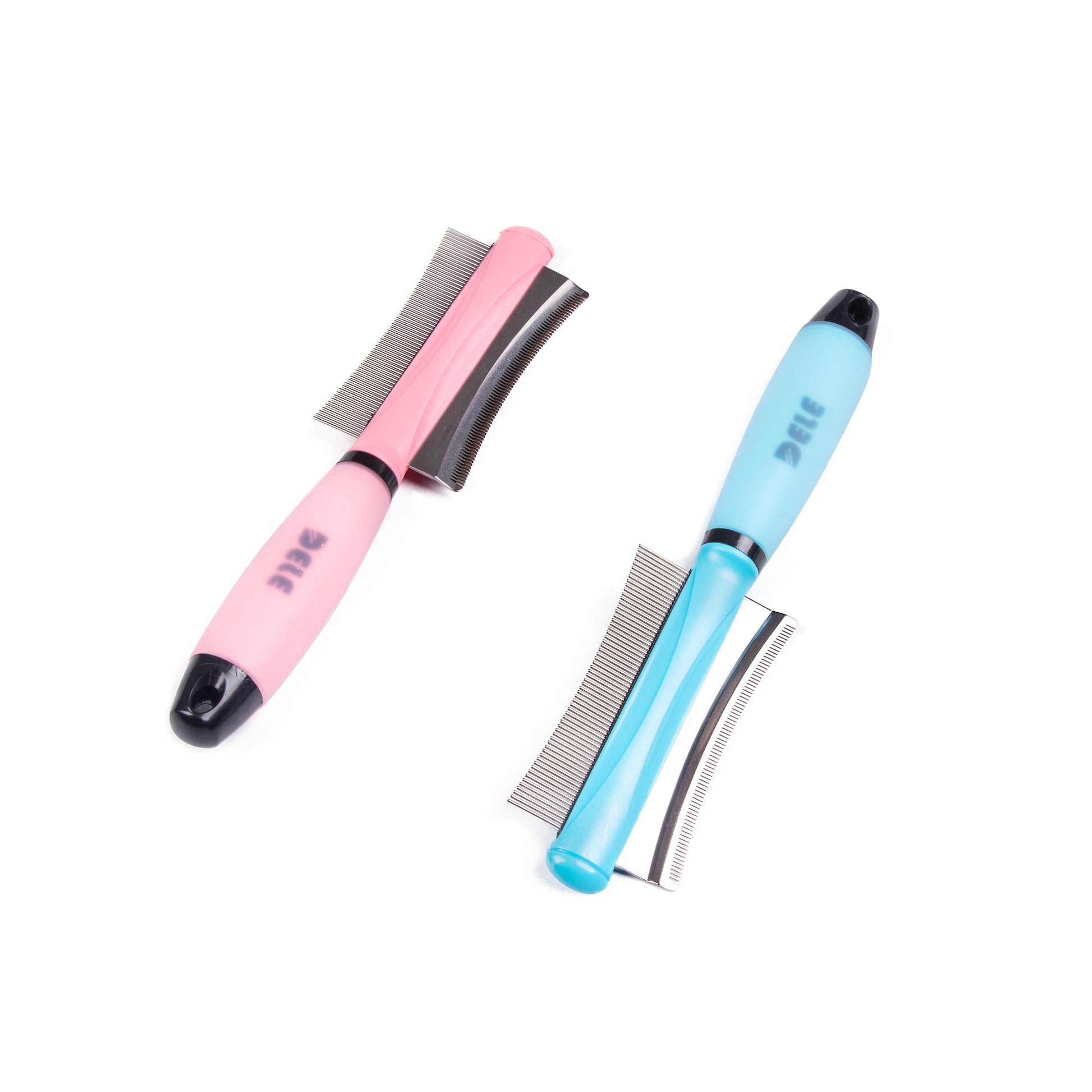 JMT-374282 Pet Comb for Dogs and Cats - Silicone Knot Removal Brush in Blue and Pink