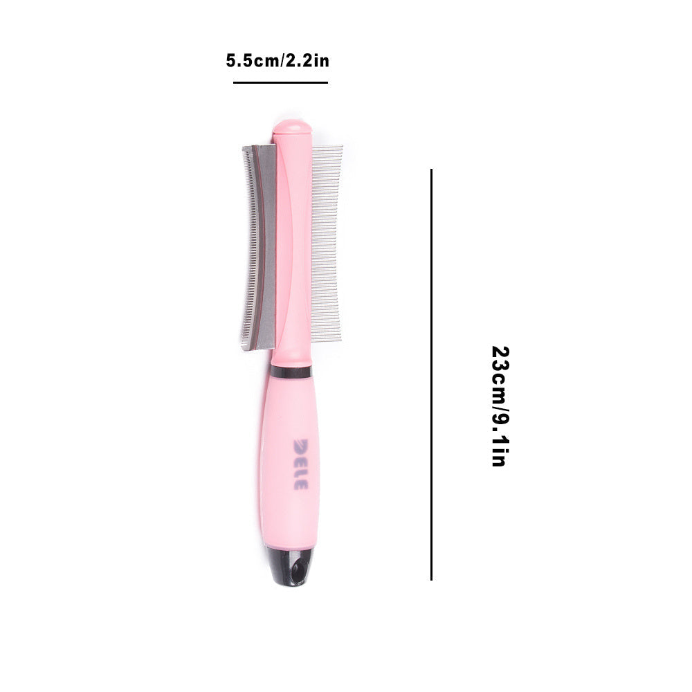 JMT-374282 Pet Comb for Dogs and Cats - Silicone Knot Removal Brush in Blue and Pink