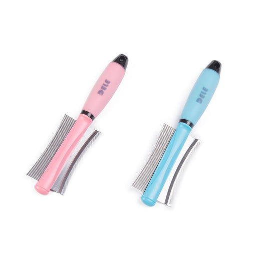 JMT-374282 Pet Comb for Dogs and Cats - Silicone Knot Removal Brush in Blue and Pink