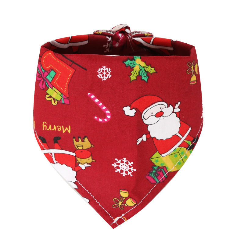 JMT-374666 Christmas Cotton Printed Triangle Scarf for Pets - Various Designs Available