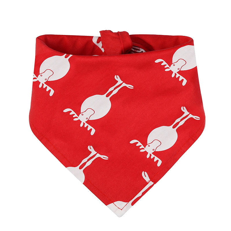 JMT-374666 Christmas Cotton Printed Triangle Scarf for Pets - Various Designs Available