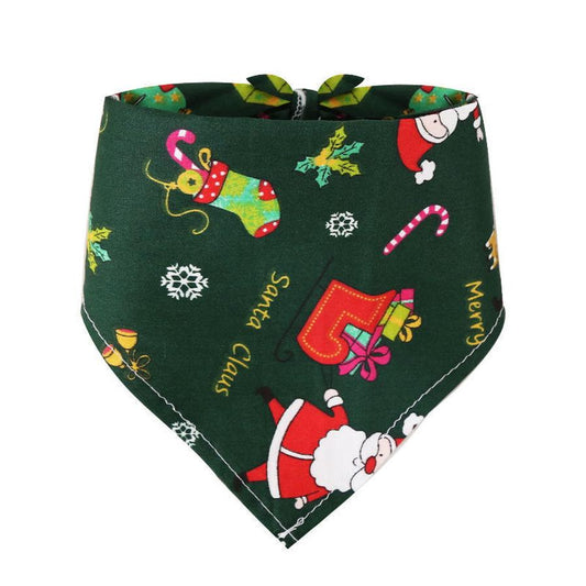 JMT-374666 Christmas Cotton Printed Triangle Scarf for Pets - Various Designs Available