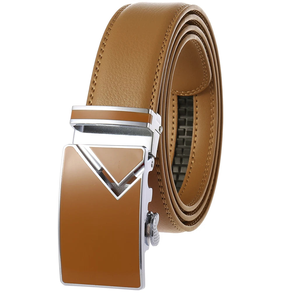 JMT-374794 Men's Automatic Buckle Genuine Cowhide Leather Belt - Style LY88362-1