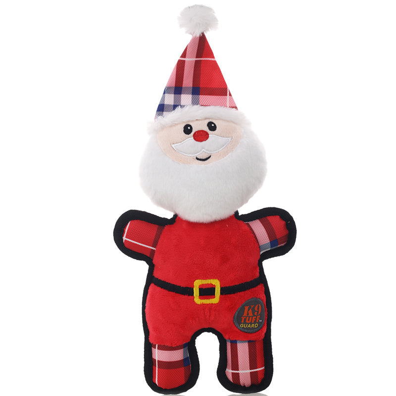 JMT-375178 Interactive Plush Christmas Pet Toy – Bite-Resistant Molar Sounding Toys for Dogs, Features Gingerbread Man and Reindeer Designs, 14 Inches