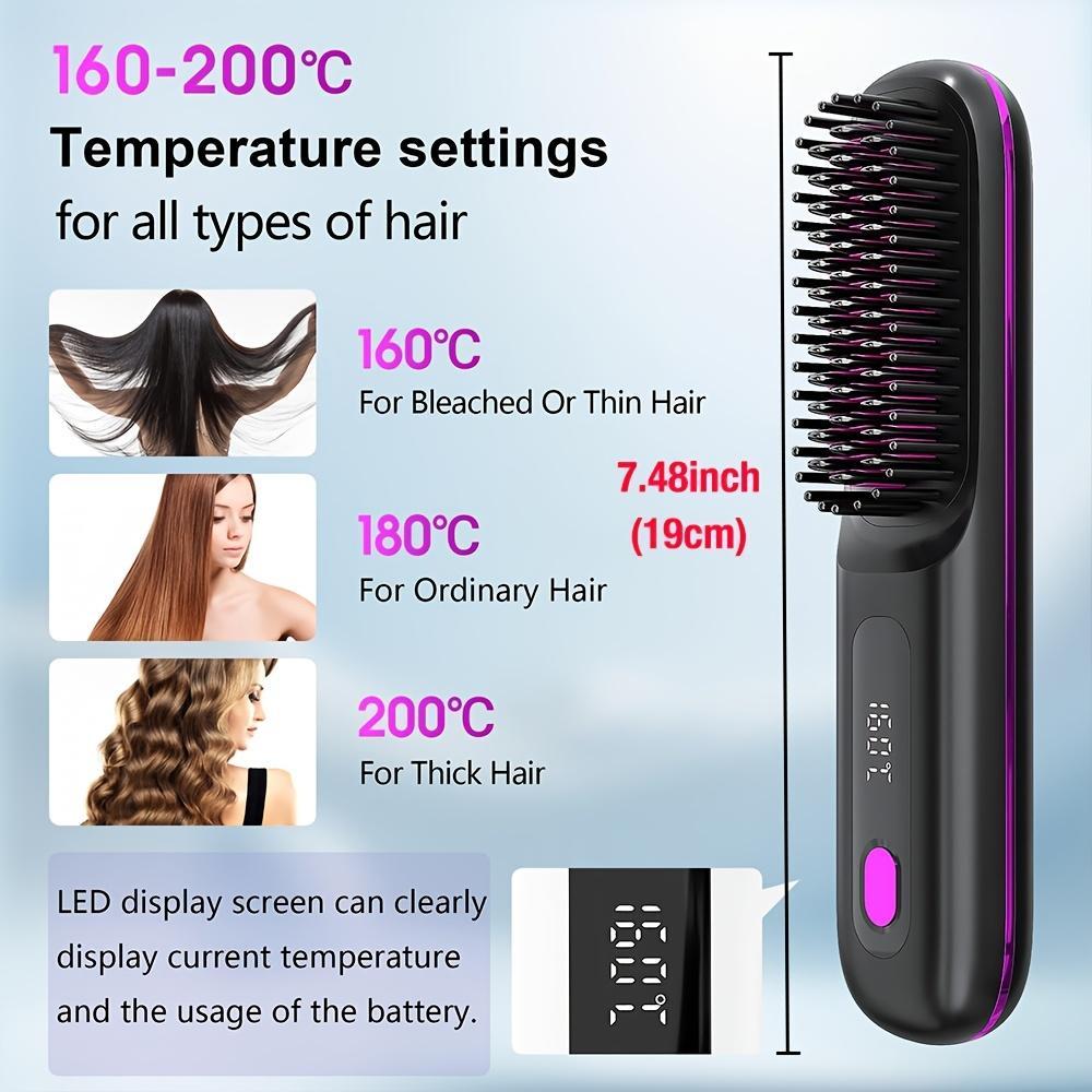 JMT-375178 USB Wireless Electric Hair Straightening Comb for Straightening and Curling with Gentle Styling Technology