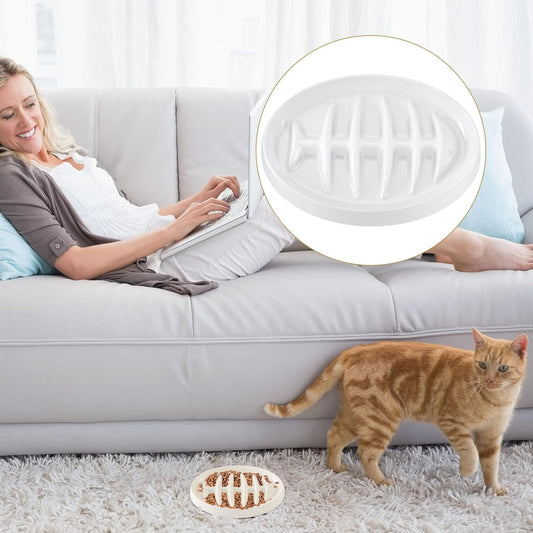 JMT-375370 Fishbone Interactive Slow Feeder Bowl for Cats and Dogs - Anti-Gulping Melamine Dish for Healthy Eating