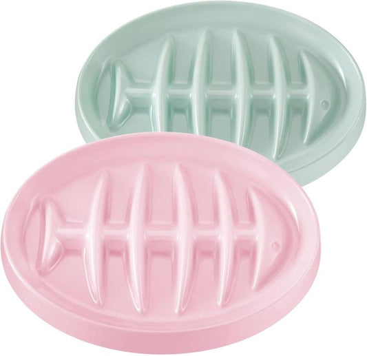 JMT-375370 Fishbone Interactive Slow Feeder Bowl for Cats and Dogs - Anti-Gulping Melamine Dish for Healthy Eating