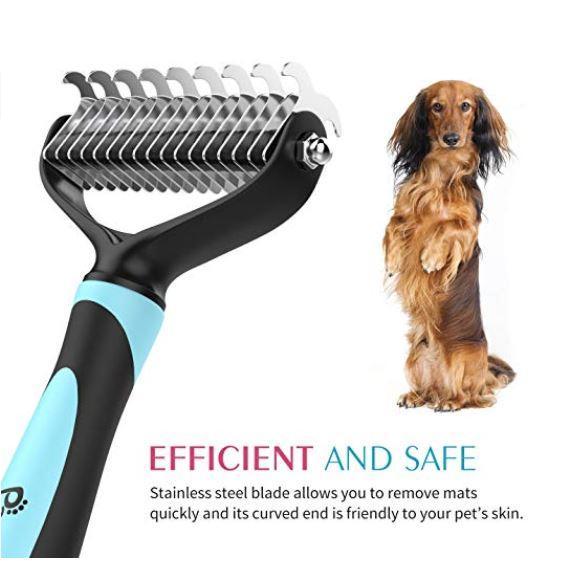 JMT-375434 All-in-One Pet Dematting and Deshedding Comb with Stainless Steel Teeth and Comfortable Handle