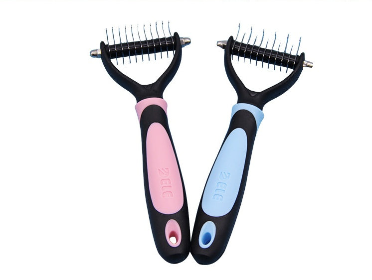 JMT-375434 All-in-One Pet Dematting and Deshedding Comb with Stainless Steel Teeth and Comfortable Handle
