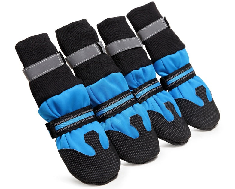 JMT-375818 Waterproof Lightweight Dog Boots for Large and Medium Dogs - Non-Slip Rubber Sole, Reflective Velcro Straps, Hand Washable