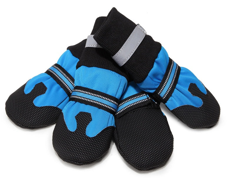 JMT-375818 Waterproof Lightweight Dog Boots for Large and Medium Dogs - Non-Slip Rubber Sole, Reflective Velcro Straps, Hand Washable