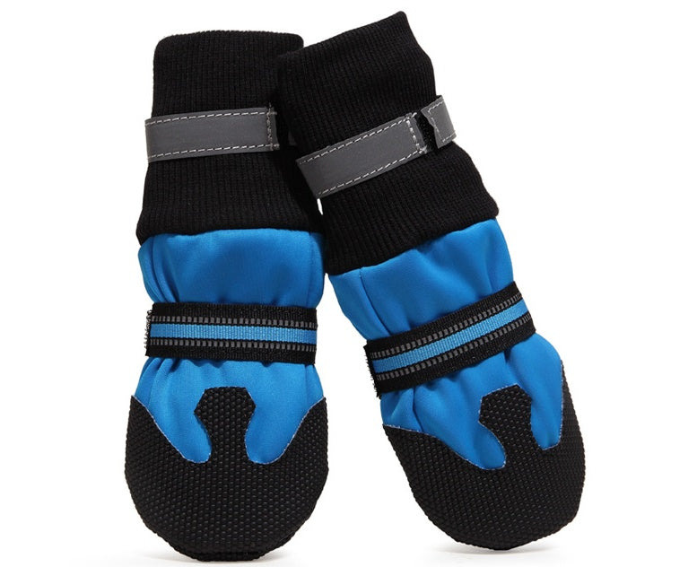 JMT-375818 Waterproof Lightweight Dog Boots for Large and Medium Dogs - Non-Slip Rubber Sole, Reflective Velcro Straps, Hand Washable