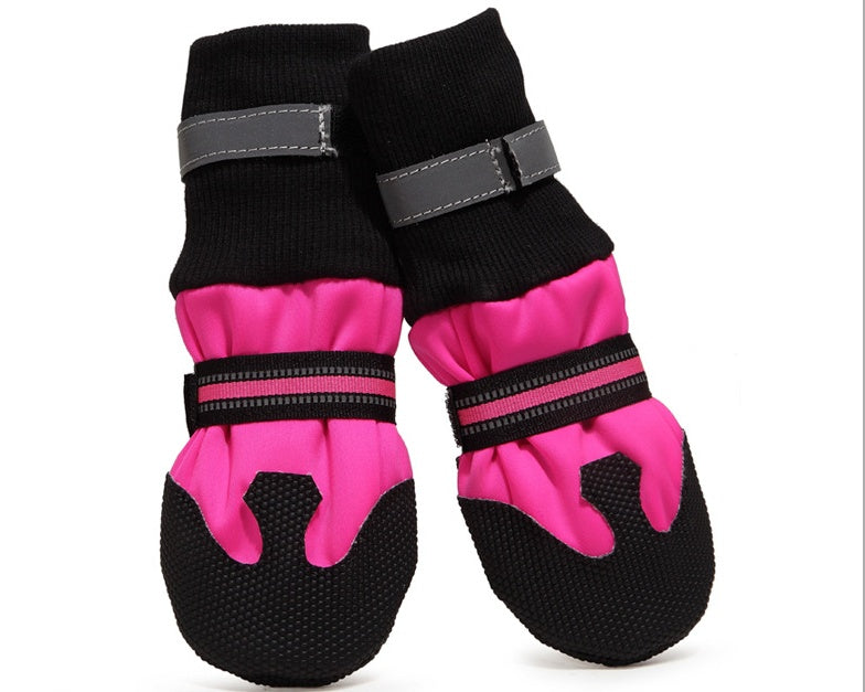 JMT-375818 Waterproof Lightweight Dog Boots for Large and Medium Dogs - Non-Slip Rubber Sole, Reflective Velcro Straps, Hand Washable